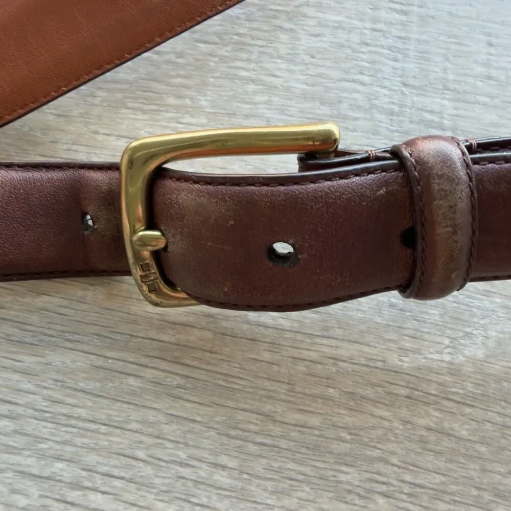 POLO Ralph Lauren Mens SIZE 40 Brown Italian LEATHER 1